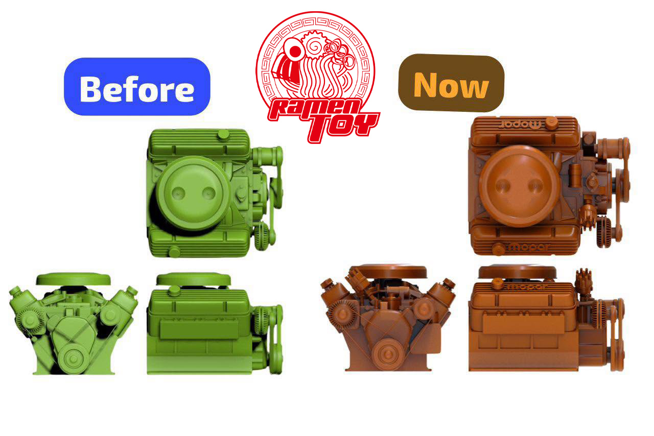 Ramen Toy Tiger Orange 2.0 Engine Design Shift Unveils Authentic Mopar Detailing