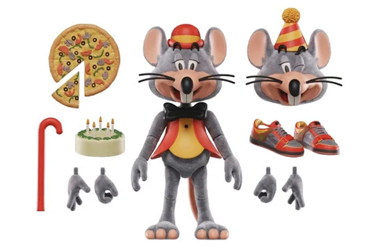 Chuck E. Cheese Gets 50th Anniversary Flocked 1/12 Scale Figure Exclusive